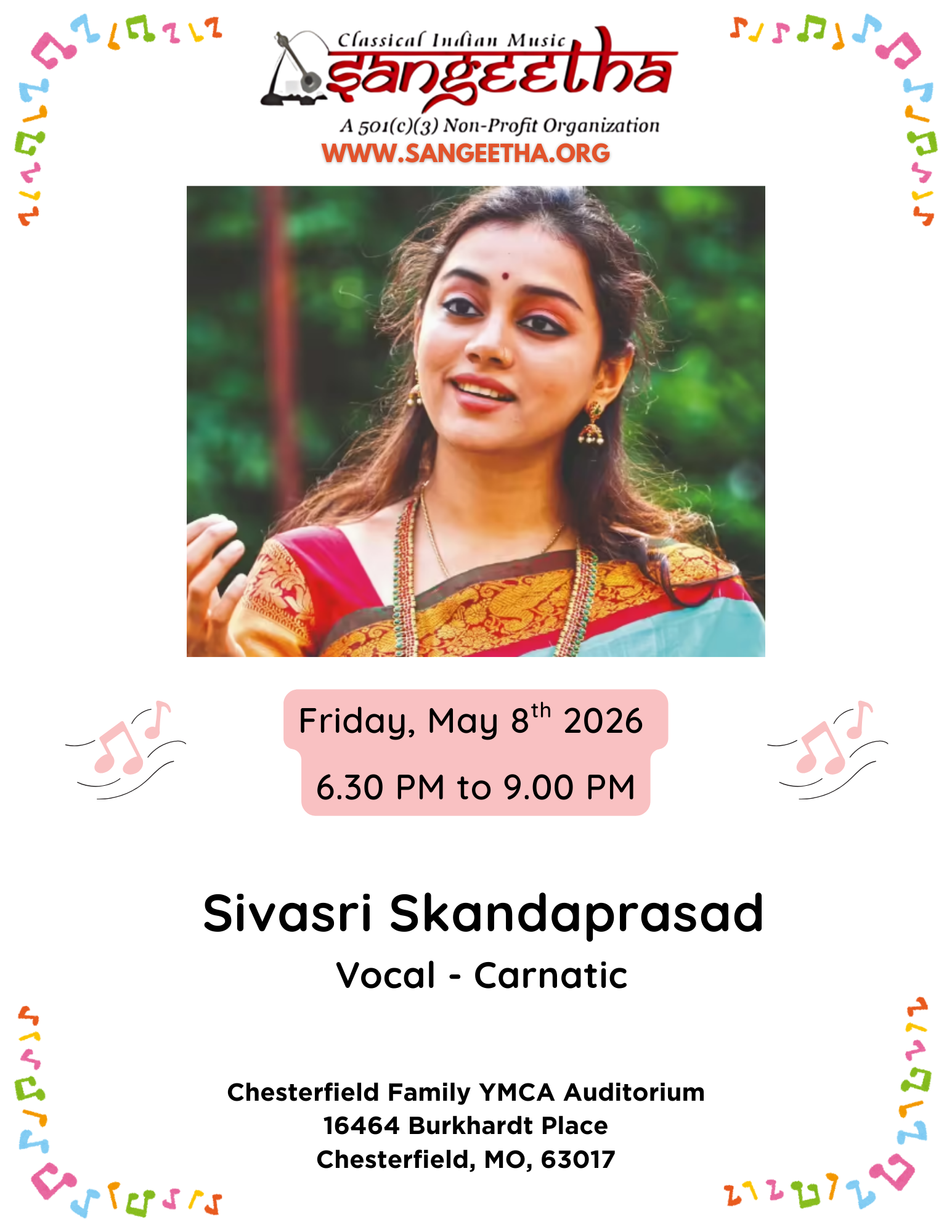 Sivasri Skandaprasad Concert on 05/08/2026 at 6.30 PM